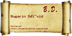 Bugarin Dávid névjegykártya